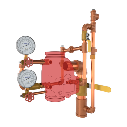 Viking® 11429 Model J-1 Alarm Check Valve, Vertical, Trim Only, Brass, For 4" Valve - WeSupplyIt.com