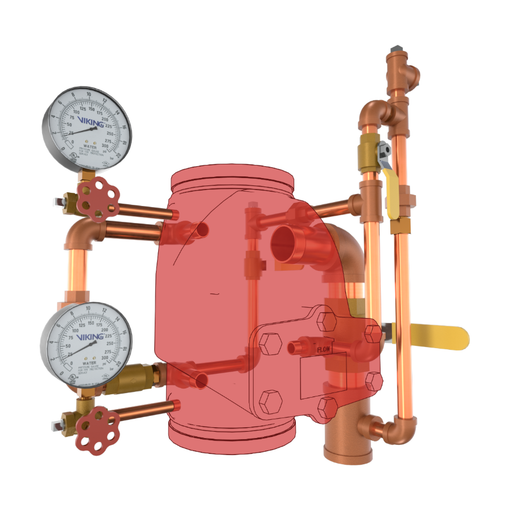 Viking® 11430 Model J-1 Alarm Check Valve, Vertical, Trim Only, Brass, For 6" Valve - WeSupplyIt.com