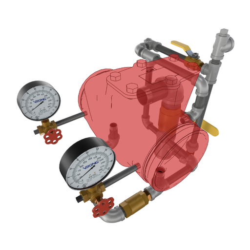 Viking® 11433 Model J-1 Alarm Check Valve, Horizontal, Trim Only, Brass, For 4" Valve - WeSupplyIt.com