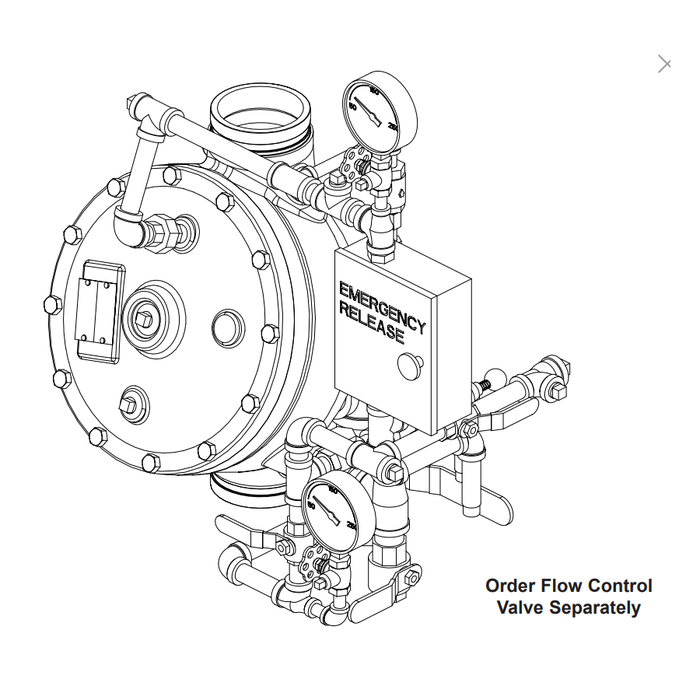 Viking® 11720-2P Model J Flow Control Valve Vertical Trim, Modular Trim only, Straight Through, Brass, For 6" Valve - WeSupplyIt.com