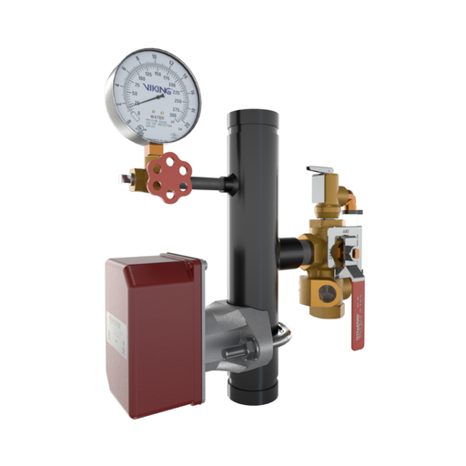 Viking® 14851C300 EasyPac Commercial Riser Assembly With Test And Drain And PRV, 1/2" Orifice, 300 PRV, Groove x Groove, 2" - WeSupplyIt.com