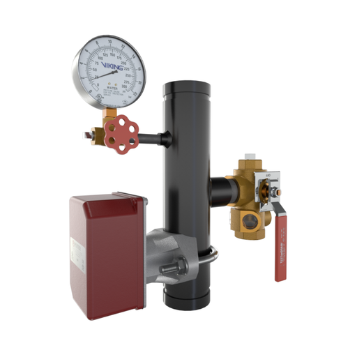 Viking® 14853B EasyPac Commercial Riser Assembly With Test And Drain, 7/16" Orifice, Groove x Groove, 2 1/2" - WeSupplyIt.com