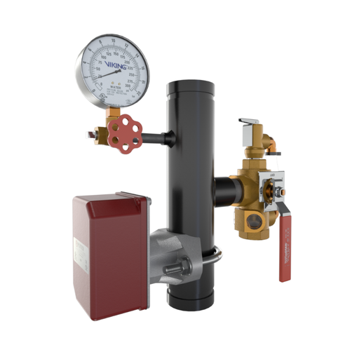 Viking® 14854C200 EasyPac Commercial Riser Assembly With Test And Drain And PRV, 1/2" Orifice, 200 PRV, Groove x Groove, 2 1/2" - WeSupplyIt.com