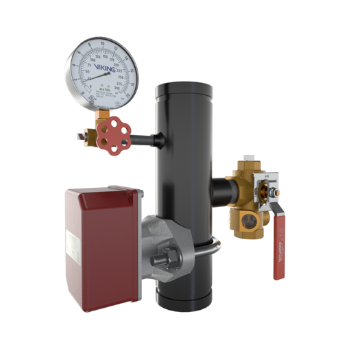 Viking® 14856B EasyPac Commercial Riser Assembly With Test And Drain, 7/16" Orifice, Groove x Groove, 3" - WeSupplyIt.com