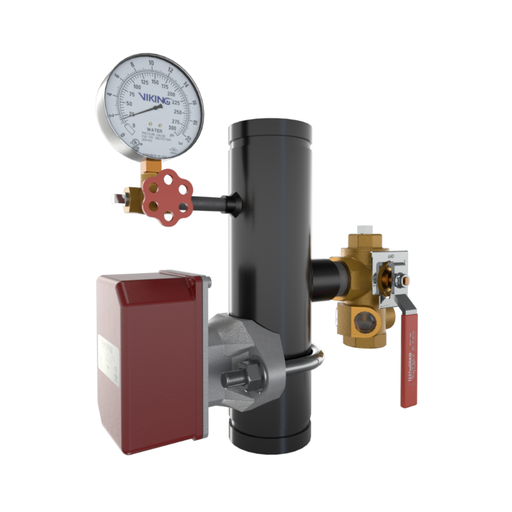 Viking® 14856C EasyPac Commercial Riser Assembly With Test And Drain, 1/2" Orifice, Groove x Groove, 3" - WeSupplyIt.com