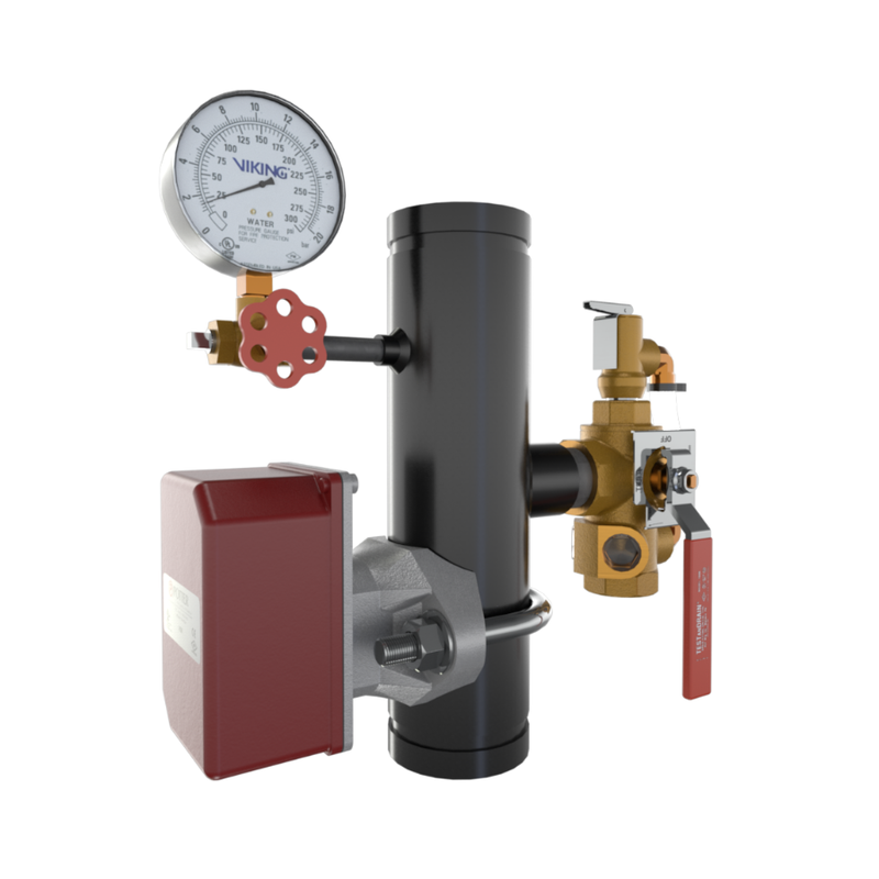 Viking® 14857F300 EasyPac Commercial Riser Assembly With Test And Drain And PRV, 3/4" K14 ESFR Orifice, 300 PRV, Groove x Groove, 3" - WeSupplyIt.com