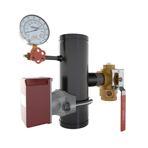 Viking® 14859E EasyPac Commercial Riser Assembly With Test And Drain, 5/8" ELO Orifice, Groove x Groove, 4" - WeSupplyIt.com