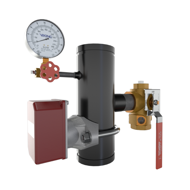 Viking® 14859F EasyPac Commercial Riser Assembly With Test And Drain, 3/4" Orifice, K14 ESFR, Groove x Groove, 4" - WeSupplyIt.com