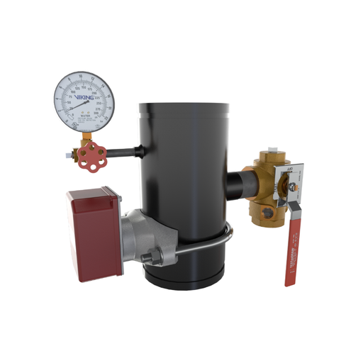 Viking® 14862A EasyPac Commercial Riser Assembly With Test And Drain, 3/8" Orifice, Groove x Groove, 6" - WeSupplyIt.com