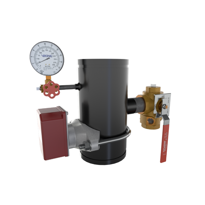 Viking® 14862B EasyPac Commercial Riser Assembly With Test And Drain, 7/16" Orifice, Groove x Groove, 6" - WeSupplyIt.com