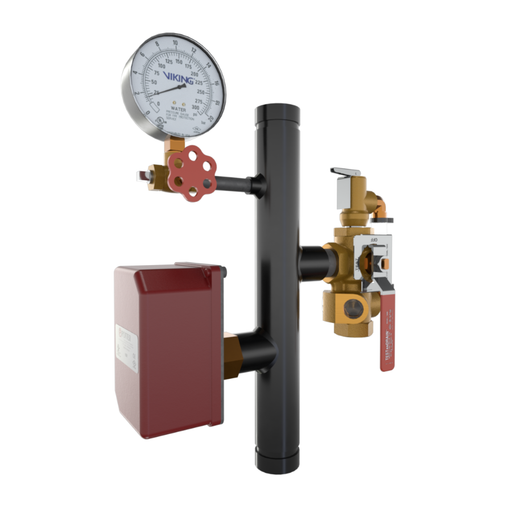 Viking® 14878D175 EasyPac Commercial Riser Assembly With Test And Drain And PRV, 17/32" Orifice, 175 PRV, Groove x Groove, 1 1/2" - WeSupplyIt.com