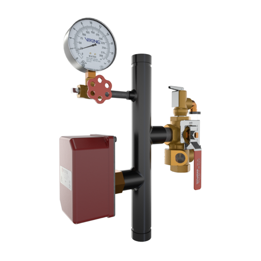 Viking® 15245E200 EasyPac Residential Riser Assembly With Test And Drain And PRV, 5/8" Orifice, 200 PRV, Groove x Groove, 1" - WeSupplyIt.com