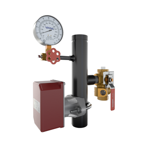 Viking® 15259A EasyPac Commercial Riser Assembly With Test And Drain, 3/8" Orifice, Thread x Groove, 2" - WeSupplyIt.com