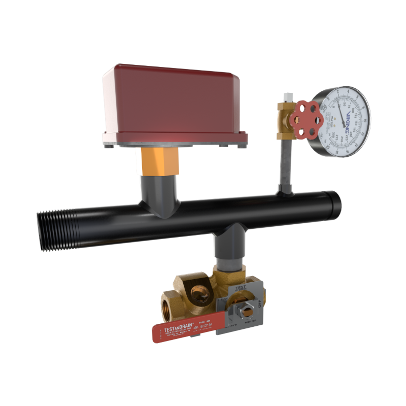 Viking® 15274D EasyPac Floor Control Riser Assembly With Test And Drain, 17/32" Orifice, Thread x Groove, 1 1/4" - WeSupplyIt.com