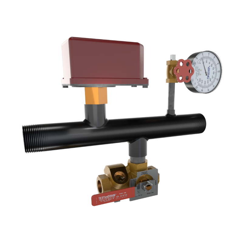 Viking® 15277D EasyPac Floor Control Riser Assembly With Test And Drain, 17/32" Orifice, Thread x Thread, 1 1/2" - WeSupplyIt.com