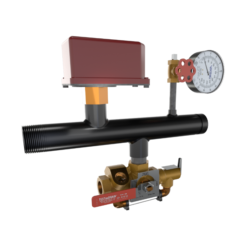 Viking® 15284E300 EasyPac Floor Control Riser Assembly With Test And Drain And PRV, 5/8" ELO Orifice, 300 PRV, Thread x Groove, 1 1/2" - WeSupplyIt.com