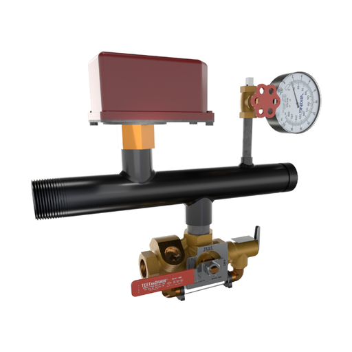 Viking® 15284E300 EasyPac Floor Control Riser Assembly With Test And Drain And PRV, 5/8" ELO Orifice, 300 PRV, Thread x Groove, 1 1/2" - WeSupplyIt.com