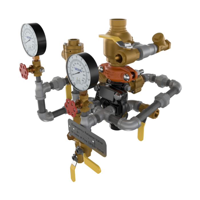 Viking® 23566 Model VXD Pre-Trimmed, Deluge Single-Interlocked Preaction System With Pneumatic Release, Galvanized, 1 1/2" - WeSupplyIt.com