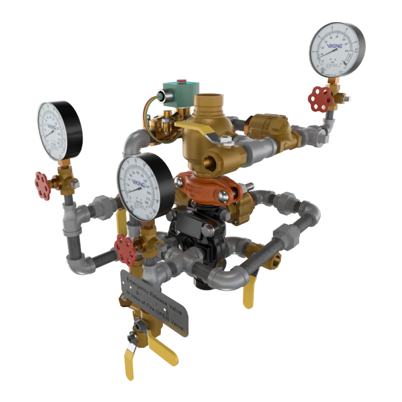 Viking® 23569 Model VXD Pre-Trimmed, Deluge Double-Interlocked Preaction System With Electric/Pneumatic Release, Galvanized, 1 1/2" - WeSupplyIt.com