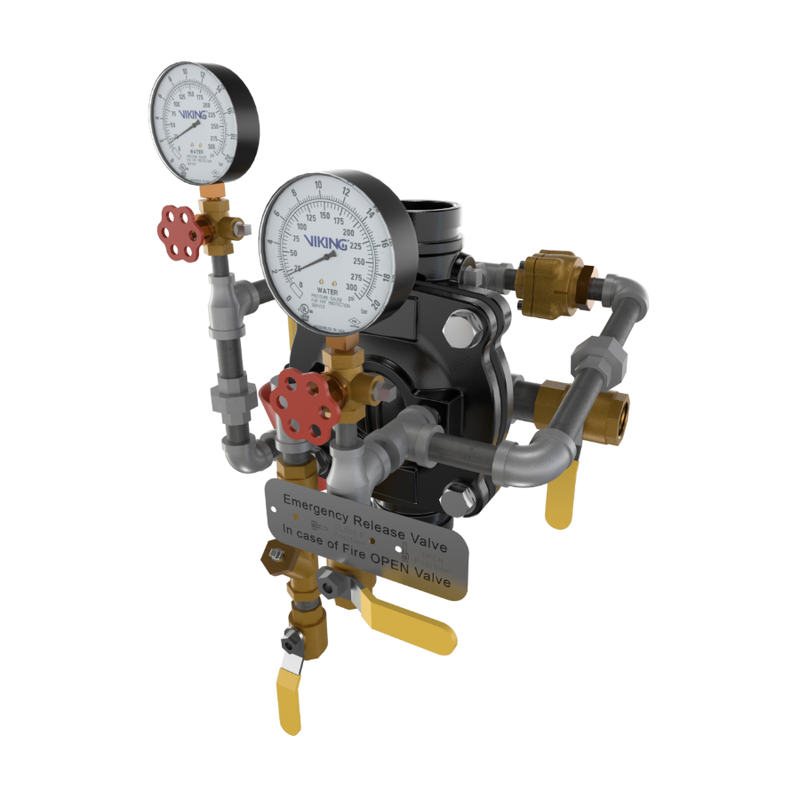 Viking® 23596 Model VXD Deluge System With Hydraulic Release, Galvanized, Pre-Trimmed, Vertical, 2 1/2" - WeSupplyIt.com