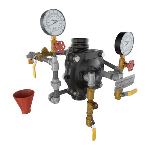 Viking® 23617 Model VXD Deluge System With Hydraulic Release, Galvanized, Pre-Trimmed, Vertical, 3" - WeSupplyIt.com