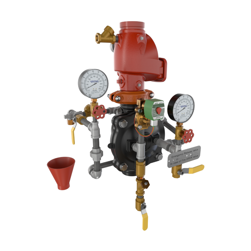 Viking® 23626 Model VXD Pre-Trimmed Deluge Single-Interlocked Preaction System With Electric Release, Galvanized, 3" - WeSupplyIt.com