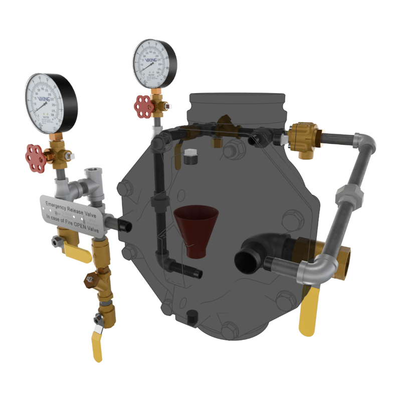 Viking® 23659-1 Model VXD Deluge System With Hydraulic Release, Galvanized, Loose Trim, 6" - WeSupplyIt.com