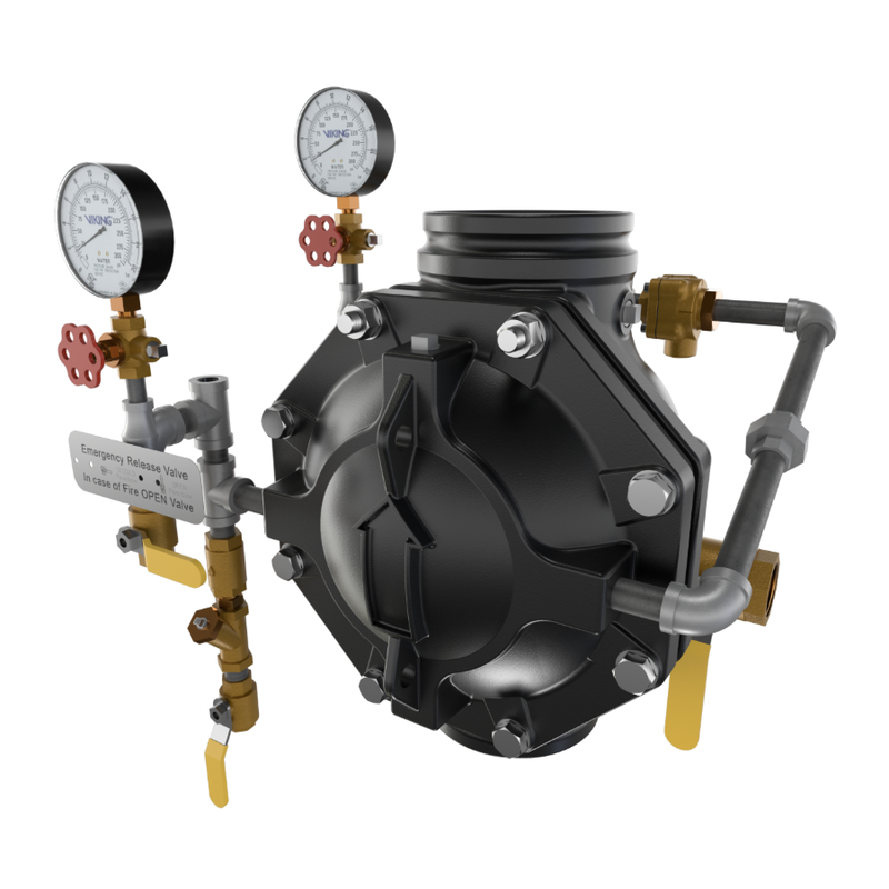 Viking® 23660 Model VXD Deluge System With Hydraulic Release, Galvanized, Pre-Trimmed, Vertical, 6" - WeSupplyIt.com