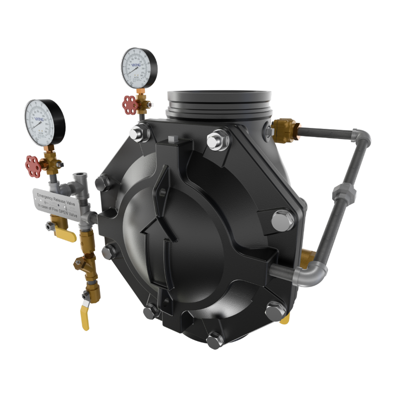 Viking® 23681 Model VXD Deluge System With Hydraulic Release, Galvanized, Pre-Trimmed, Vertical, 8" - WeSupplyIt.com
