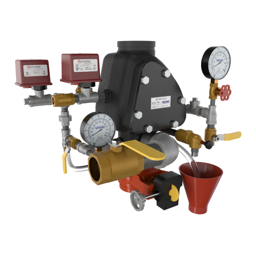 Viking® Model 24750-1 VXR Dry Pipe Valve, External Reset, Pretrimmed Riser (PTR) Galvanized, 4" - WeSupplyIt.com