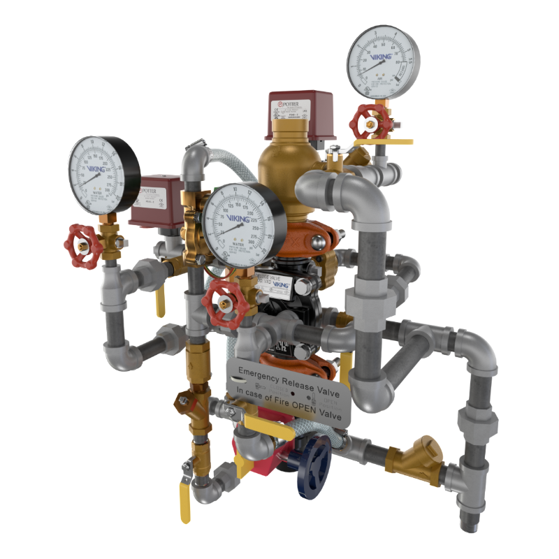 Pre Action Riser Compressor Viking® 24887 Model VXD Pre-Trimmed Riser (PTR) Single Interlock Preac ...