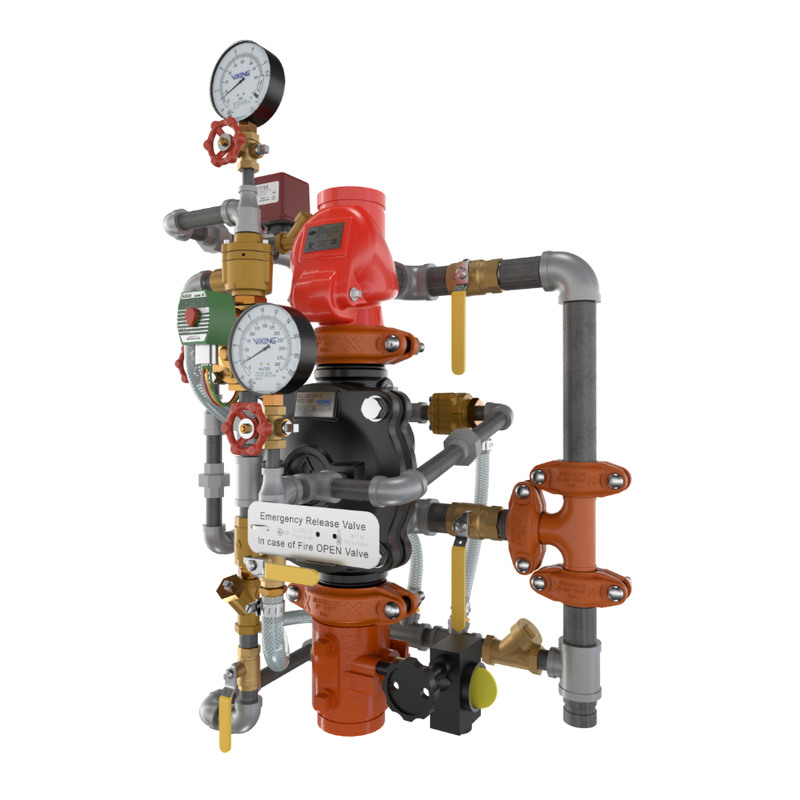 Viking® 25441 Model VXD Pre-Trimmed Riser (PTR) Double Interlock With Electric/Pneumatic Release, 6" - WeSupplyIt.com