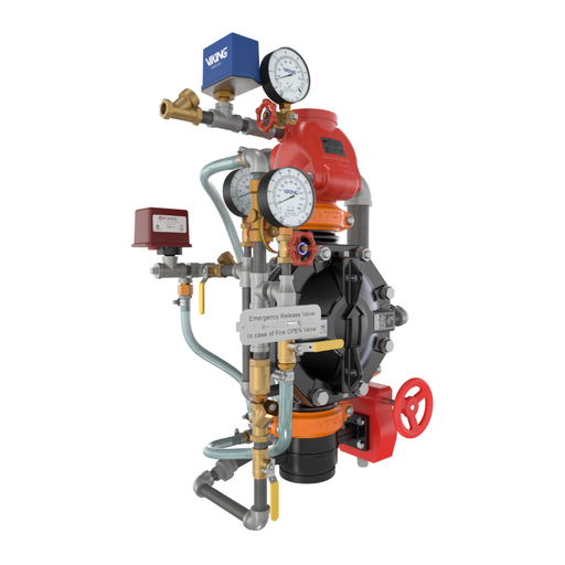 Viking® 26680 Model VXD Double Interlock Preaction System with Electric/Pneu-Lectric Release, Galvanized, Pretrimmed Riser (PTR), 4" - WeSupplyIt.com