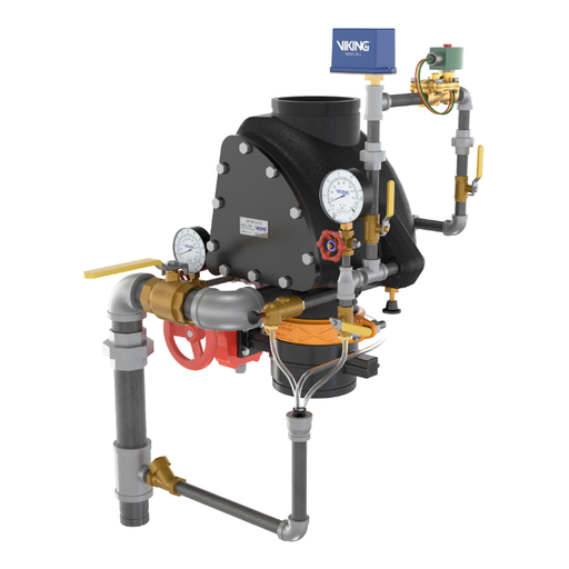 Viking® Model 27345 VXR Dry Pipe Valve System With Model EA-1 Electronic Accelerator, External Reset, Pretrimmed Riser (PTR) Galvanized, 6" - WeSupplyIt.com