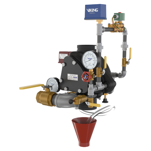 Viking® Model 27446 VXR Dry Pipe Valve System With Model EA-1 Electronic Accelerator, External Reset, Pretrimmed (PTUSA) Galvanized, 4" - WeSupplyIt.com