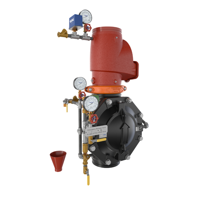 Viking® 27467-1 Model VXD Double Interlock Preaction System with Electric/Pneu-Lectric Release, Galvanized Loose Trim, 8" - WeSupplyIt.com