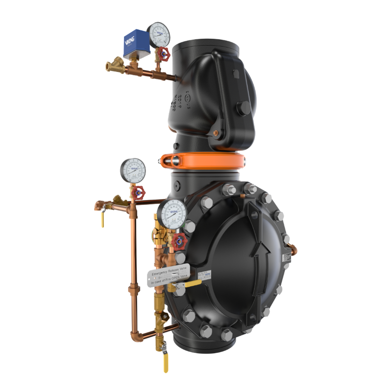 Viking® 27469-2 Model VXD Double Interlock Preaction System with Electric/Pneu-Lectric Release, Brass Loose Trim, 10" - WeSupplyIt.com