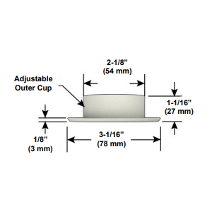 Viking Model E-1 Label 11437  Recessed Fire Sprinkler Escutcheon 3/4" NPT, Stainless Steel Nickel PTFE (ENT), 20123JN - WeSupplyIt.com