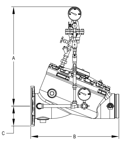 Viking® 13528 Model B-3 Halar Coated Pilot Operated Pressure Control Valve, Horizontal, Straight Through, Flange x Groove, Brass, 6" - WeSupplyIt.com