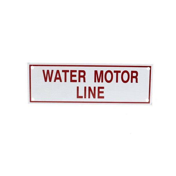 Fire Sprinkler Water Motor Line Sign, Aluminum, 6" x 2" - WeSupplyIt.com