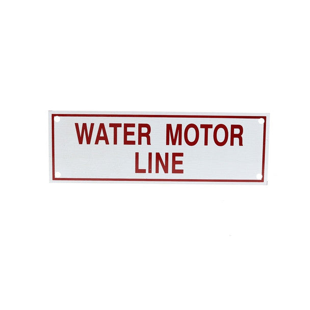 Fire Sprinkler Water Motor Line Sign, Aluminum, 6" x 2"