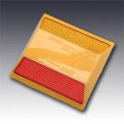 Model 921 Abrasion Resistant Type AR RA Two Way Red & Amber Reflective Plastic Pavement Marker 4" - WeSupplyIt.com