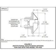 Tyco Model PH2 PH5 Type C Fire Sprinkler Escutcheon, Institutional, Chrome, 56-001-7-513 - WeSupplyIt.com