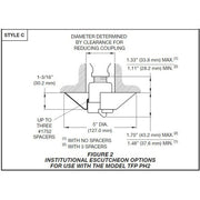Tyco Model PH2 PH5 Type C Fire Sprinkler Escutcheon, Institutional, Chrome, 56-001-7-513 - WeSupplyIt.com