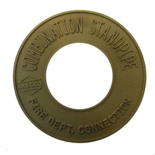 Fire Dept. Connection Combination Standpipe Sign - Brass - 4" IPS - W360 - WeSupplyIt.com