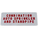 Auto Sprinkler - Standpipe Sign, Aluminum, 12" x 6" - W171 - WeSupplyIt.com