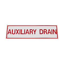 Auxiliary Drain Sign, Sticker, Decal, 6" x 2" - WeSupplyIt.com