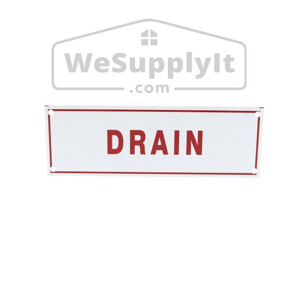 Drain Sign, Aluminum, 6" x 2" - WeSupplyIt.com