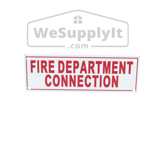 Fire Department Connection Sign, Aluminum, 6" x 2" - WeSupplyIt.com