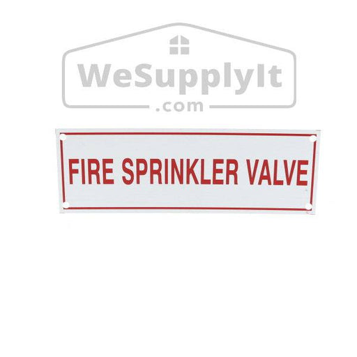 Fire Sprinkler Valve Sign, Aluminum, 6" x 2" - WeSupplyIt.com